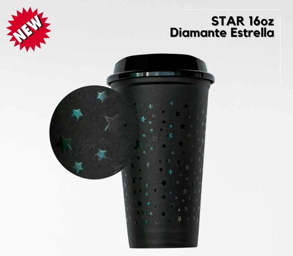 GPS PROMOCIONALES: VASO OLAS DE PLASTICO CON TAPA Y POPOTE DE 470 ML